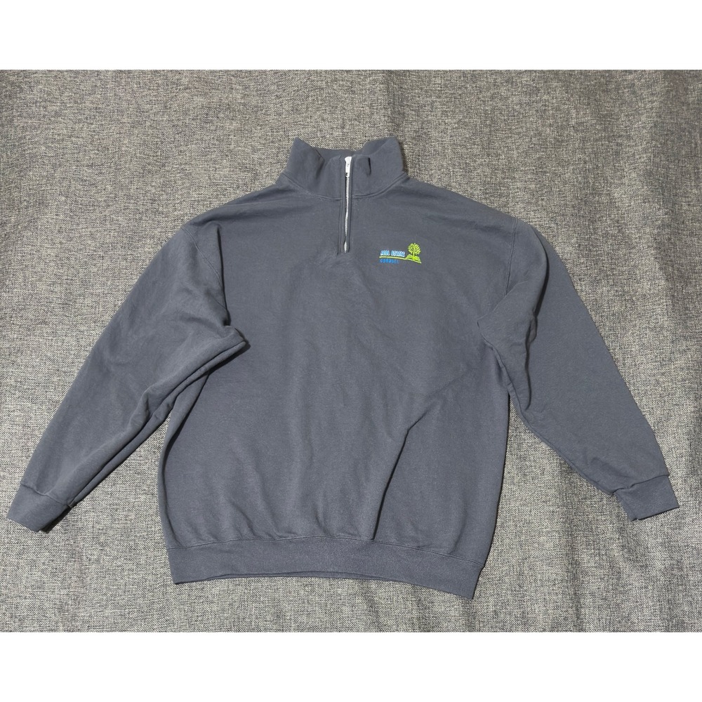 Jerzees Mens XL Quarter Zip Sweatshirt Real Estate Counsel Gray